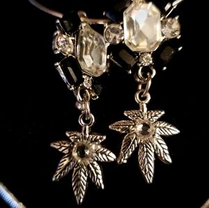 Handmade Sliver Laced weedleaf earrings
